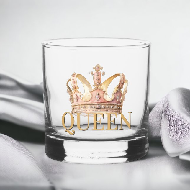 Verre À Whisky Couronne royale rose dorée (Créateur téléchargé)