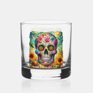 Verre À Whisky Crâne sucre Dia De Los Muertos Jour des Morts
