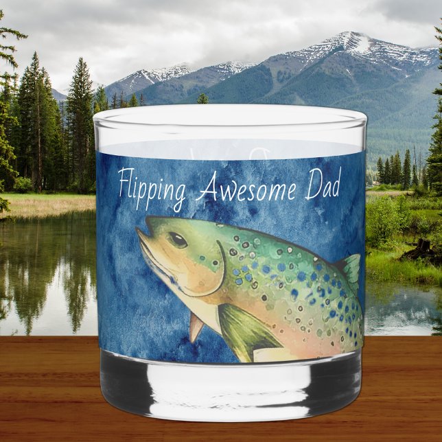 Verre À Whisky Custom Fly Fisherman cadeau père (Créateur téléchargé)