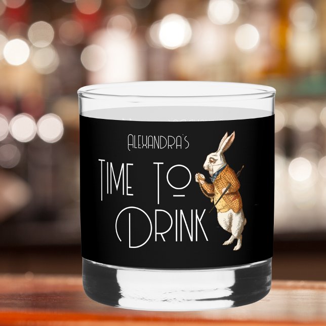 Verre À Whisky Délai Personnalisé Du Lapin Blanc Pour Boire (Créateur téléchargé)