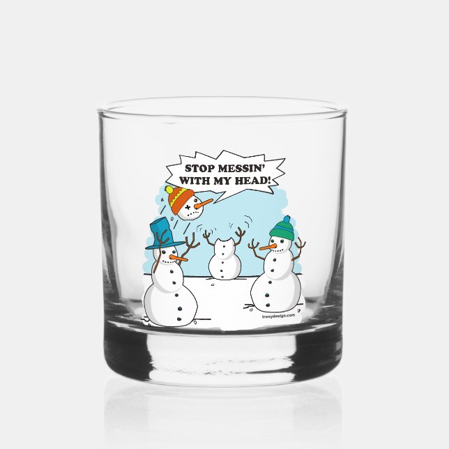 Verre À Whisky Dessin amusant de Snowman (Recto)