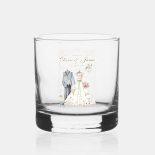 Verre À Whisky Détails personnalisés Mariée & Marié 