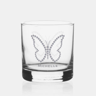 Verre À Whisky Diamond Elegant Papillon Art Personnalisé