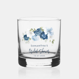 Verre À Whisky Douche de Mariage Élégante Fleurs Poussiéreuses Bl