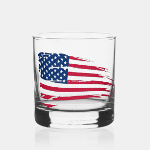 Verre À Whisky Drapeau américain en lambeaux