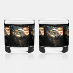 Verre À Whisky Drapeau américain et aigle royal d'Amérique
