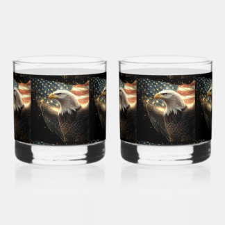 Verre À Whisky Drapeau américain et aigle royal d'Amérique
