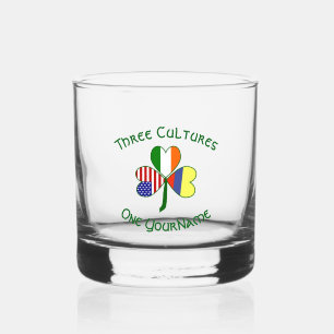Verre À Whisky Drapeau Shamrock USA Irlandais Colombien Texte Per