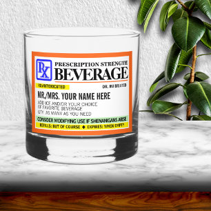 Verre À Whisky Drôle d'ordonnance de résistance Étiquette Rocks V