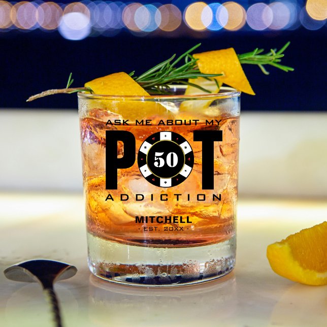 Verre À Whisky Drôle Poker Humour Addiction Pot (Funny Poker Humor Pot Addiction Whiskey Glass
)