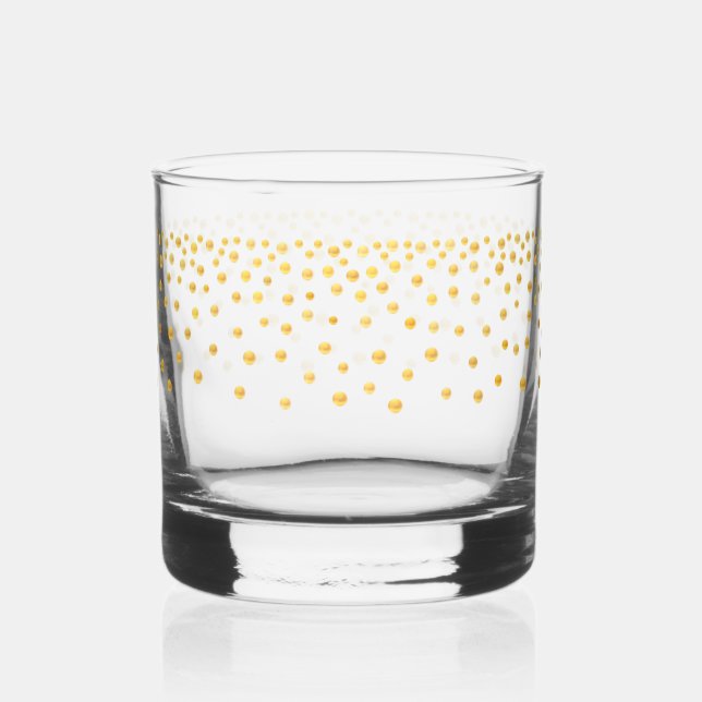 Verre À Whisky Élégant Gold Metallic Look Confetti Drinkware Set (Recto)