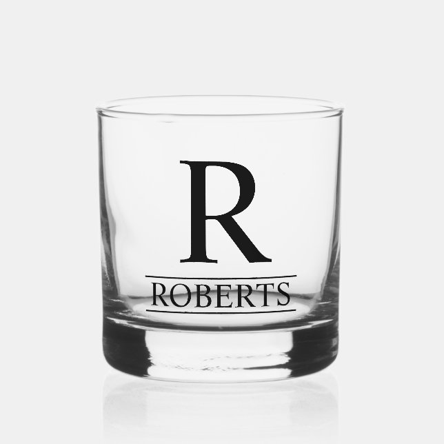 Verre À Whisky Élégant monogramme et mariage de nom (Recto)