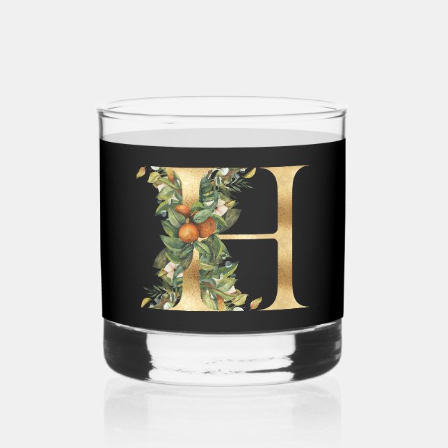 Verre À Whisky Élégant or décoratif initial H (Recto)