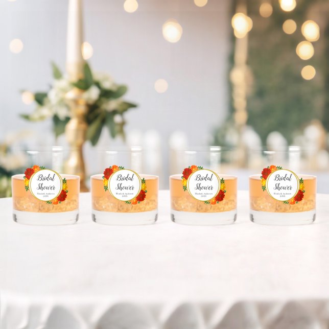 Verre À Whisky Fête des mariées Florale d'automne (Insitu (Mariage))