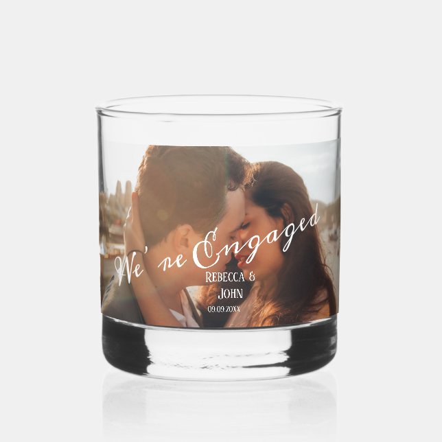 Verre À Whisky Fiançailles de photographie moderne Mariage (Recto)