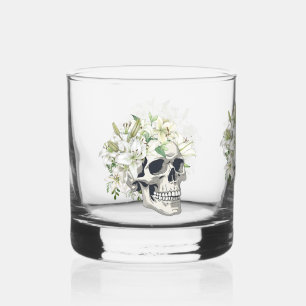 Verre À Whisky Fleur silencieuse : Crâne et Lys blancs