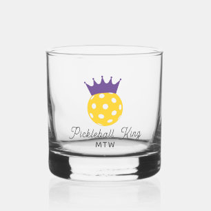 Verre À Whisky Funny Pickleball King Monogramme personnalisé