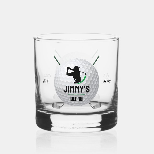 Verre À Whisky Golf Golfing Golf Ball Clubs Rocks Drinkware (Recto)