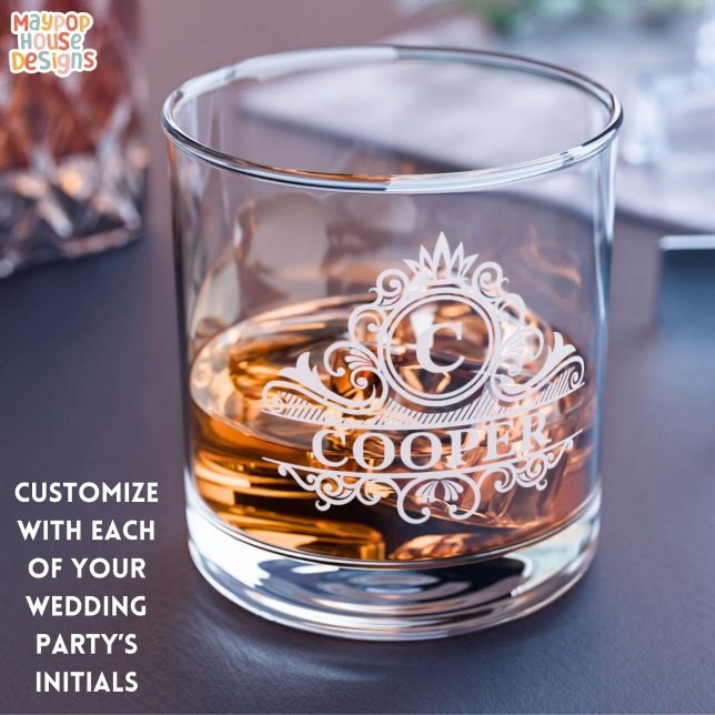 Verre À Whisky Groomsman Cadeau Monogramme initial Classic Rocks (personalized initial whiskey rocks glass
)