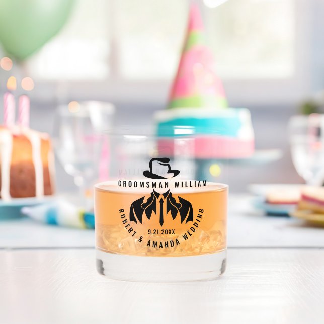 Verre À Whisky Groomsman Elegant Tuxedo Mariage (Insitu (Anniversaire))