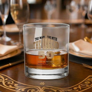 Verre À Whisky Homme Luxueux Or Noir Mythe Légende 50ème Merci