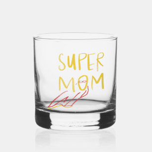 Verre À Whisky Illustration Super Maman Fête des Mères