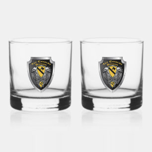 Verre À Whisky Insigne de la 1re division de cavalerie