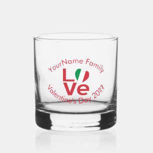 Verre À Whisky Italie Rouge AMOUR Personnalisé