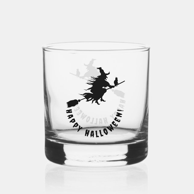 Verre À Whisky Joyeuse sorcière noire halloween (Verso)
