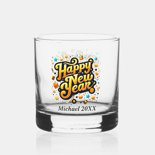 Verre À Whisky Joyeux Nouvel An ajouter un nom (Recto)