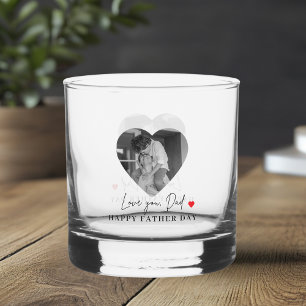 Verre À Whisky L'Amour Personnalisé Papa Photo     Cadeau du coeu