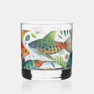 Verre À Whisky L'art coloré du poisson sous-marin