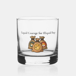 Verre À Whisky Liquid Courage Doge Mème Pièce Whiskey Glass