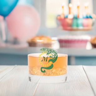 Verre À Whisky Lizard, un alligator tribal, qui serre un monogram