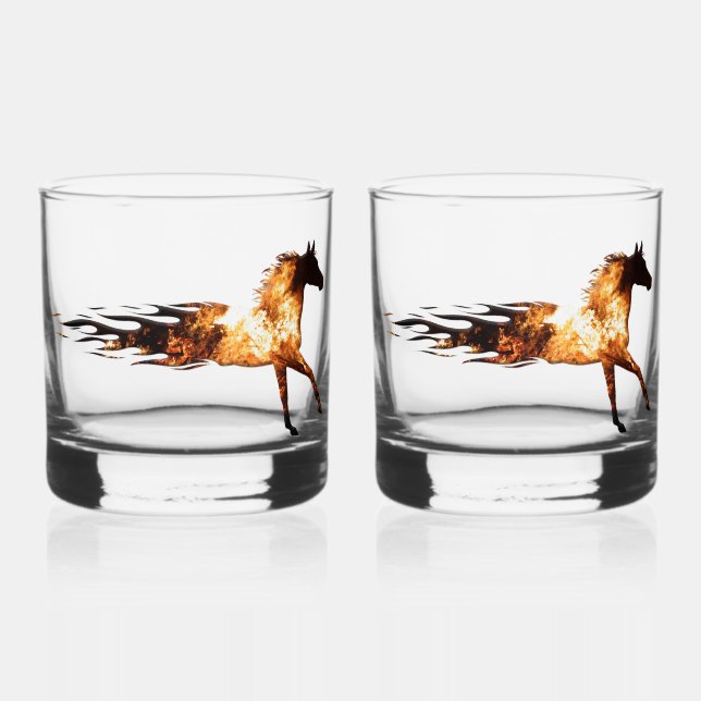 Verre À Whisky Lunettes de Whiskey pour Cheval-Feu (Recto)