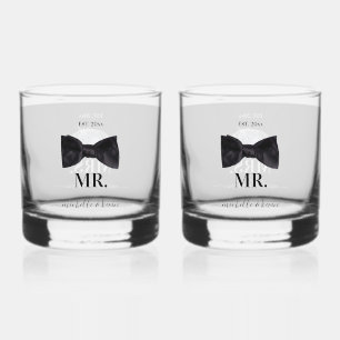 Verre À Whisky M. & Mme Mariage Mariage noir et blanc