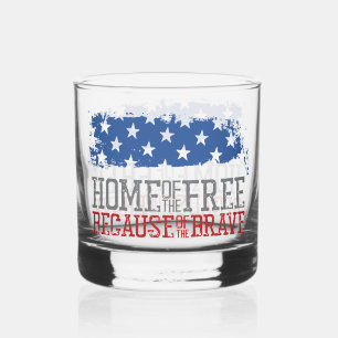 Verre À Whisky Maison des libres grâce aux braves drapeau américa