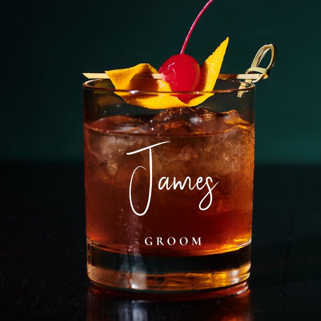 Verre À Whisky Mariage personnalisé Chic Groom (Créateur téléchargé)