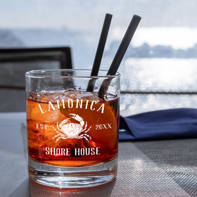 Verre À Whisky Marine Crabe rustique Maison de rivage personnalis (Créateur téléchargé)