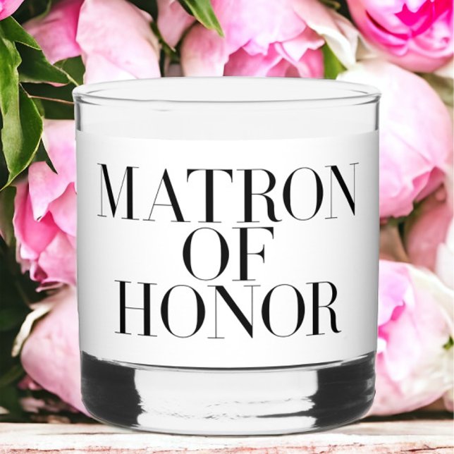 Verre À Whisky Matron d'honneur Noir moderne Élégant Personnalisé (Créateur téléchargé)