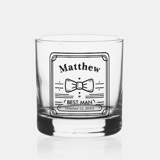 Verre À Whisky Meilleur Groomsman Personnalisé (Recto)