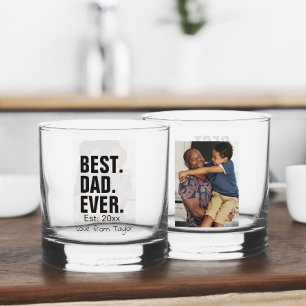 Verre À Whisky Meilleur papa jamais Photo et texte personnalisés