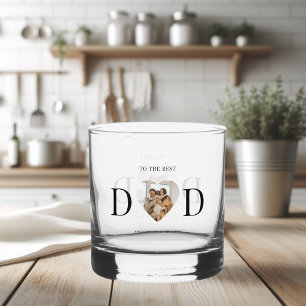 Verre À Whisky Meilleur papa personnalisé photo de coeur   Cadeau