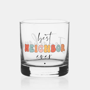 Verre À Whisky Meilleur Voisin Retro Personnalisé Jamais mignon