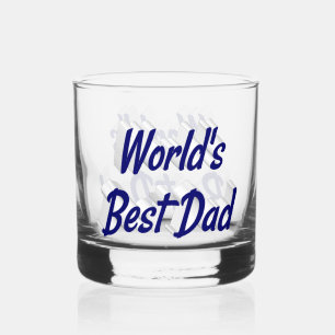 Verre À Whisky Meilleure Fête des pères de texte bleu foncé papa