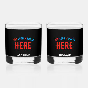 VERRE À WHISKY MODERNE ET MODERNE PERSONNALISABLE NOIR VÉRIFIÉ