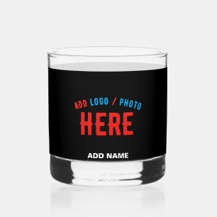 VERRE À WHISKY MODERNE ET MODERNE PERSONNALISABLE NOIR VÉRIFIÉ