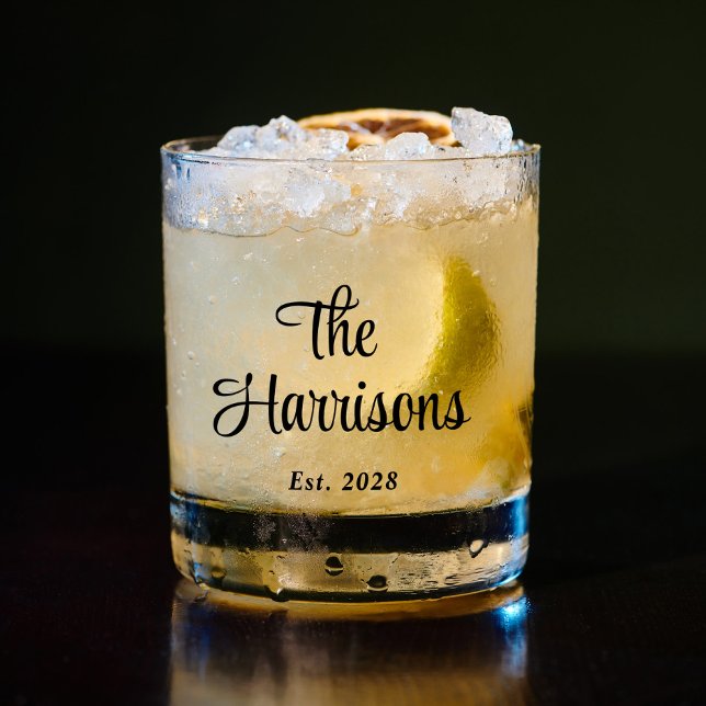 Verre À Whisky Monogramme de famille élégant (Créateur téléchargé)