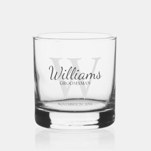 Verre À Whisky Monogramme de script personnalisé et Groomsmen de 