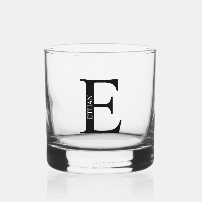 Verre À Whisky Monogramme et nom personnalisés (Recto)